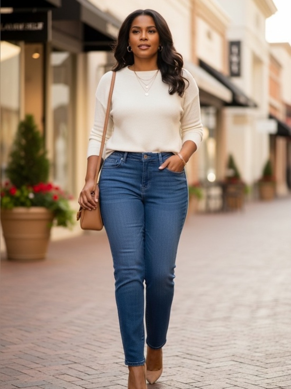 👖 Laurie Felt Knit Clean Jean Straight Leg Stretch Jeans